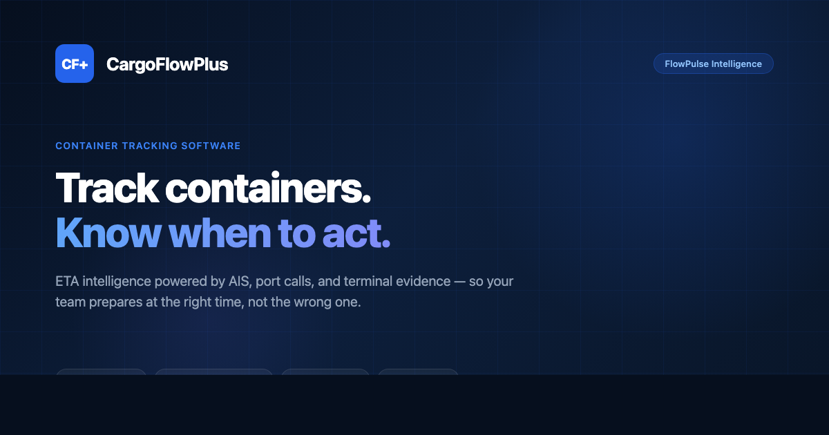 Container Cargo Operations Risk Alert CargoFlowPlus – Automated Container Tracking and Demurrage Alerts